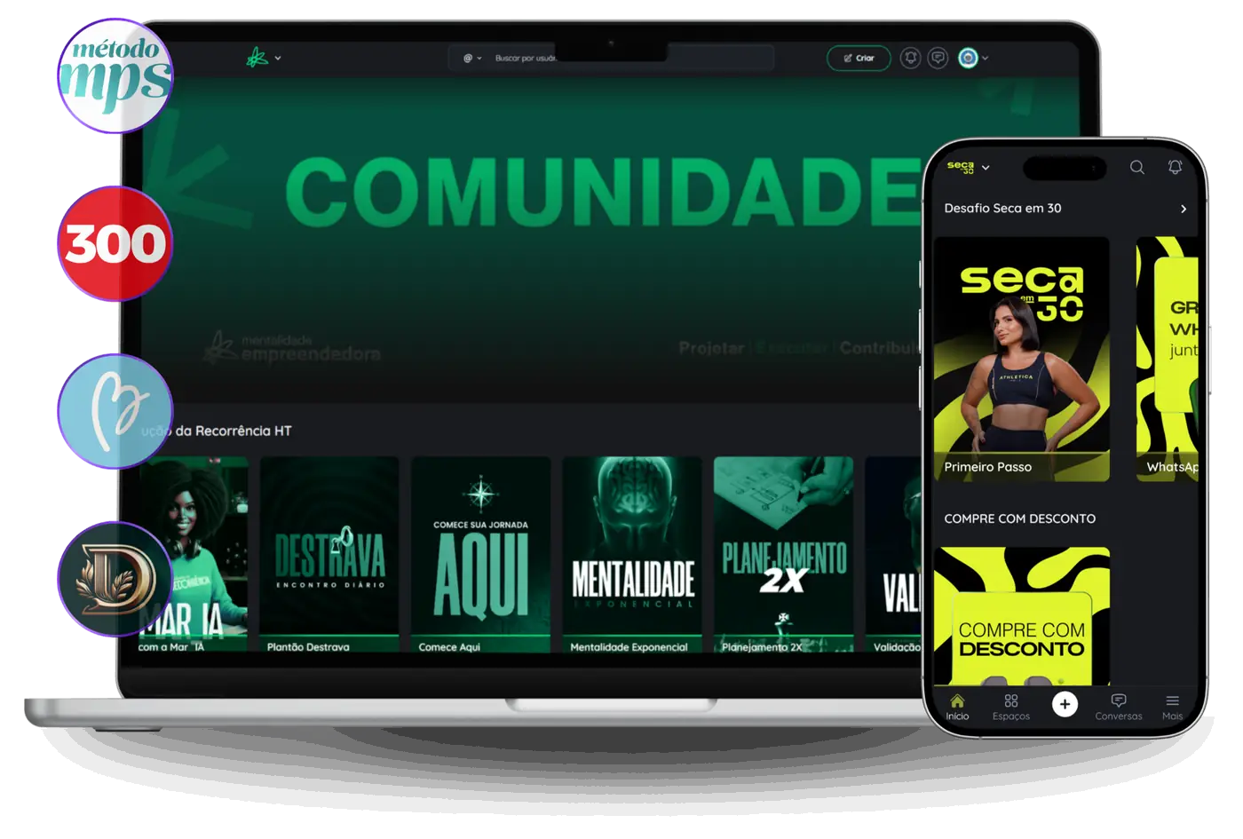 Tela inicial do app de um cliente da Cativa, com a marca dele